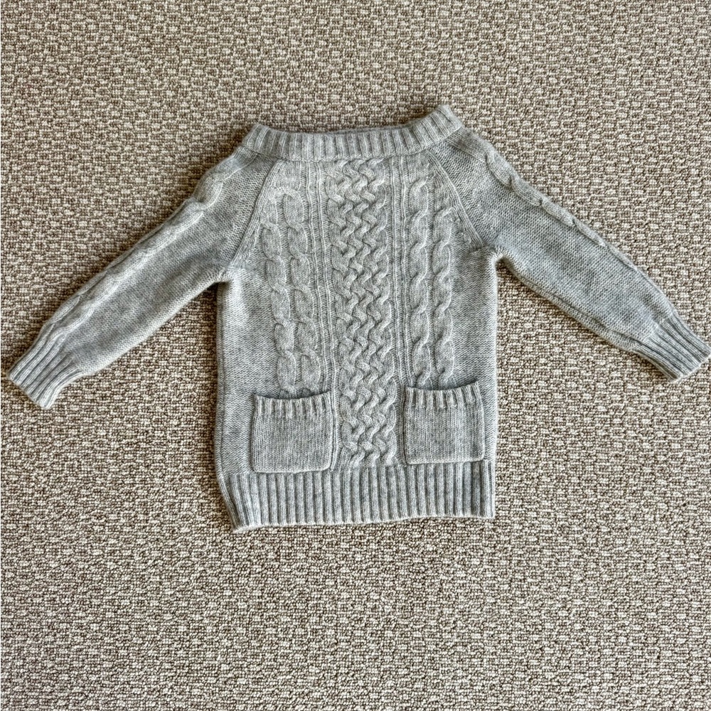 Crewcuts Girls Gray Cable Knit Sweater